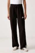 adidas spodnie dresowe damskie z bawełną Essentials brązowe high waist KX0790