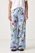 adidas teplákové nohavice dámske x Farm Rio modré high waist KR0242