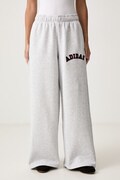 adidas spodnie dresowe damskie z bawełną Chenille Pack szare high waist KU0333