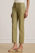 Lauren Ralph Lauren spodnie slim fit damskie bawełniane z elastanem zielone high waist 200P14610
