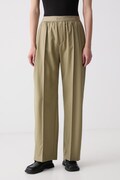 Kenzo spodnie wide leg damskie wełniane zielone high waist FG62PA3149TV