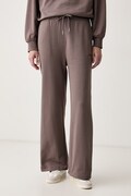 Calvin Klein spodnie dresowe damskie bawełniane brązowe high waist LV044G248G
