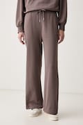 Calvin Klein spodnie dresowe damskie bawełniane brązowe high waist LV044G248G