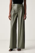 BOSS spodnie straight damskie Tiana4-M zielone high waist 50564757