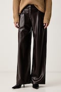 BOSS spodnie straight damskie Tiana4-M brązowe high waist 50564757