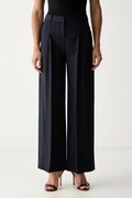 BOSS spodnie damskie z wiskozą Tiana17 granatowe high waist 50564491