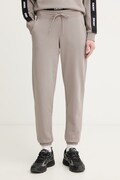 DKNY spodnie dresowe damskie z bawełną beżowe high waist DP6P3857