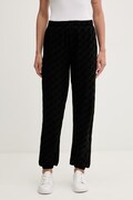 HUGO spodnie lounge damskie z bawełną FLOKKY_PANT czarne high waist 50566682