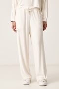 HUGO spodnie lounge damskie z wiskozą HUGO HEART PANT białe high waist 50566660