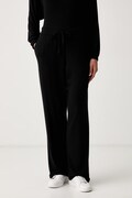 HUGO spodnie lounge damskie z wiskozą HUGO HEART PANT czarne high waist 50566660