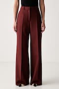 HUGO штани wide leg жіночі Hasmina коричневі high waist 50566625