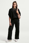 Nike spodnie dresowe dziecięce z bawełną Nike Sportswear Studio Fleece czarne regular waist IM4973