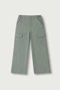 United Colors of Benetton nohavice cargo detské s bavlnou zelené high waist 4XZXCF04S