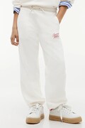 Tommy Hilfiger spodnie dresowe damskie z bawełną białe regular waist KG0KG09581