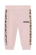 Guess spodnie dresowe dziecięce bawełniane różowe regular waist K6BB03 K5886