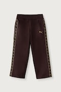 Puma spodnie dresowe dziecięce z bawełną ESS TAPE Relaxed Sweatpants brązowe regular waist 694959
