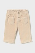 Mayoral Newborn spodnie niemowlęce z bawełną beżowe regular waist 2509