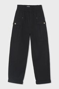 Mayoral nohavice cargo dámske s bavlnou čierne high waist 7524