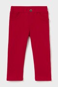 Mayoral spodnie dziecięce bawełniane z elastanem czerwone regular waist 560