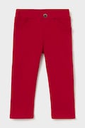 Mayoral spodnie dziecięce bawełniane z elastanem czerwone regular waist 560