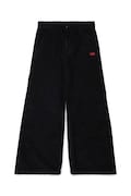Diesel spodnie straight dziecięce bawełniane PITTY TROUSERS czarne regular waist J02908
