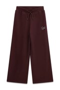 Guess pantaloni wide leg pentru copii, din bumbac burgundy high waist J6YB15 K3935