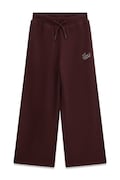 Guess pantaloni wide leg pentru copii, din bumbac burgundy high waist J6YB15 K3935