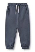 Wheat spodnie dresowe dziecięce bawełniane granatowe regular waist 2888-672-GOTS