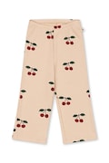 Konges Sløjd spodnie dziecięce bawełniane z elastanem ELLA PANTS GOTS beżowe high waist KS105984