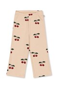 Konges Sløjd spodnie dziecięce bawełniane z elastanem ELLA PANTS GOTS beżowe high waist KS105984