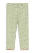 Konges Sløjd legginsy dziecięce bawełniane MINNIE PANTS GOTS zielone regular waist KS106171
