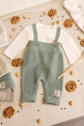 Mayoral Newborn панталон за бебе от памук тюркоазен 2528