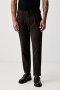 Marc O'Polo spodnie męskie z bawełną brązowe high waist 5000012030