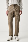 Aeronautica Militare spodnie cargo męskie bawełniane z elastanem beżowe regular waist PA1745UCT04396