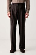 FAY spodnie garniturowe męskie wełniane brązowe regular waist NTM80532050WGZ