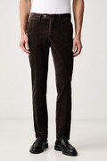 Hackett London spodnie chinos męskie sztruksowe brązowe regular waist HM2100164R