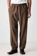MM6 Maison Margiela spodnie z wełną męskie brązowe high waist SH0KA0023-M36020