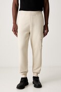C.P. Company spodnie dresowe męskie bawełniane beżowe regular waist 21CMSP717A005086W