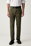 Calvin Klein spodnie slim fit męskie bawełniane z elastanem zielone regular waist LV140EM633