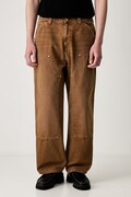 Carhartt WIP OG Double Knee spodnie bawełniane męskie brązowe regular waist I036869