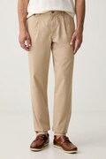 Tommy Hilfiger spodnie chinos męskie z bawełną beżowe regular waist MW0MW43158