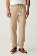 Tommy Hilfiger spodnie chinos męskie z bawełną beżowe regular waist MW0MW43158