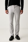 Tommy Hilfiger pantaloni slim fit pentru bărbați din bumbac cu elastan gri regular waist MW0MW43151