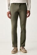 BOSS Orange spodnie chinos męskie bawełniane z elastanem Chino-Slim-2 zielone regular waist 50566715