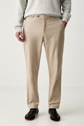 BOSS spodnie męskie z lyocellem C-Perin-W-WG-261F beżowe regular waist 50566948