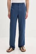 Les Deux spodnie męskie z lnem niebieskie regular waist 1001862