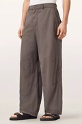 AllSaints spodnie męskie z lnem ECHO szare regular waist M032TE