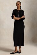Polo Ralph Lauren sukienka z dodatkiem wełny czarna gładka 211B23832