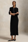 Polo Ralph Lauren sukienka z dodatkiem wełny czarna gładka 211B23832