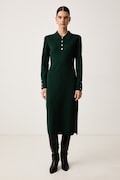 Karl Lagerfeld haljina s viskozom zelena bez uzorka B4W13054